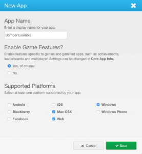 New App Dialog