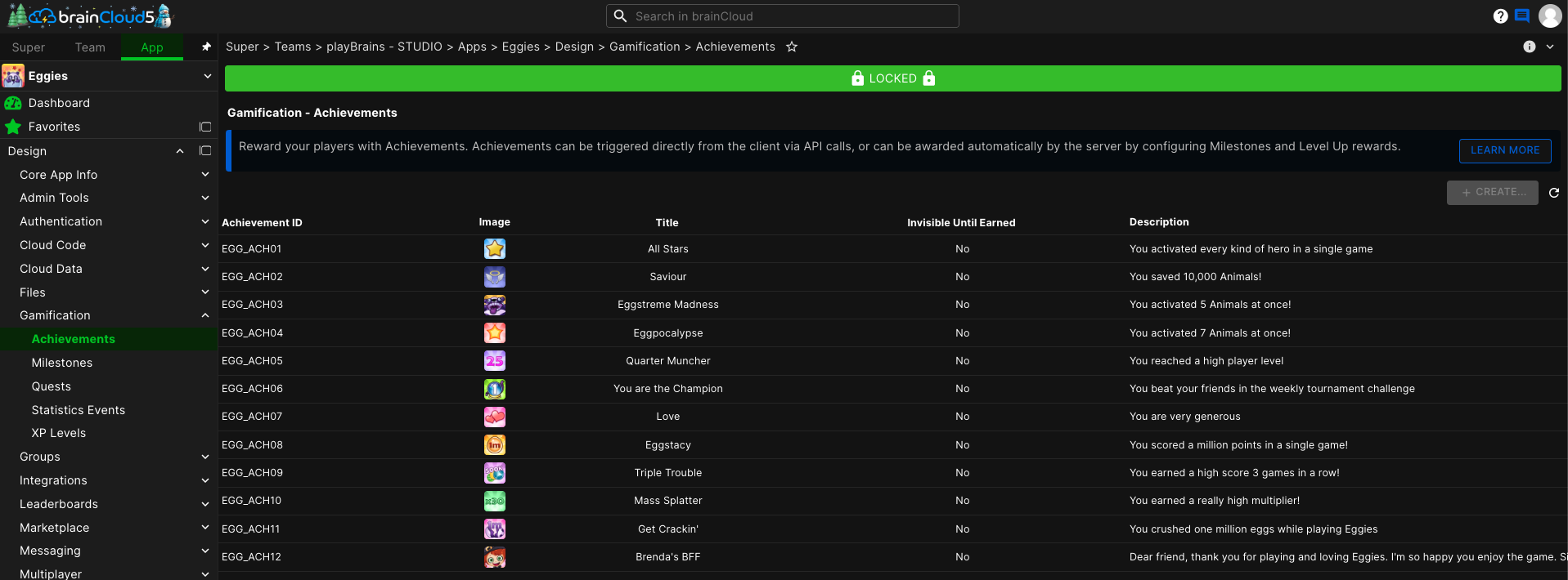 brainCloud Gamification Features